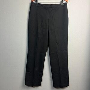 Larry Levine Suits Women Black Textured Dress Pants Size 16 Office Career Church